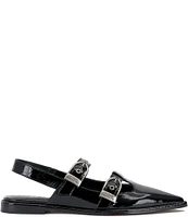 Vince Camuto Faye Leather Double Buckle Slinback Flats