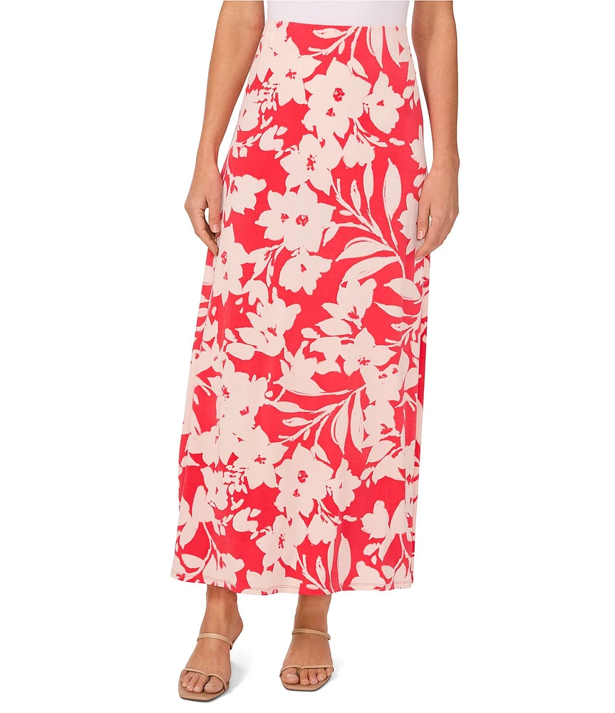 Vince Camuto Floral Print Maxi A-Line Skirt