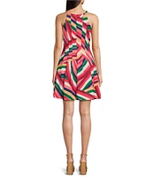 Vince Camuto Halter Neck Sleeveless A-Line Dress