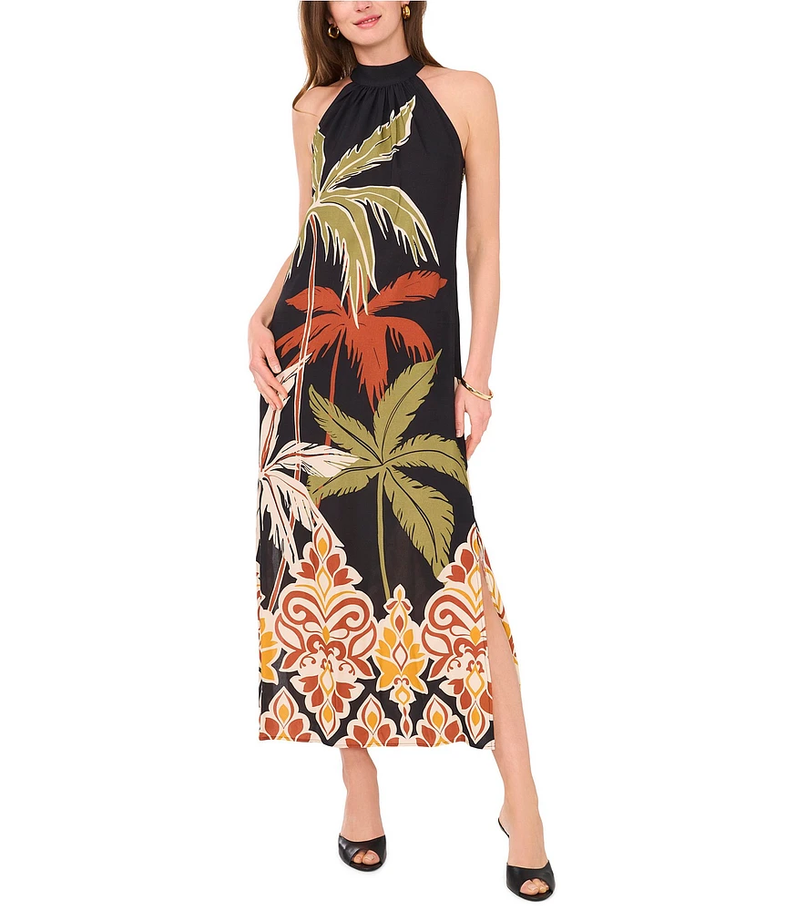 Vince Camuto Halter Neck Sleeveless Floral Dress