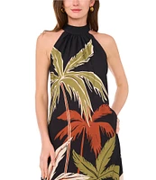 Vince Camuto Halter Neck Sleeveless Floral Dress