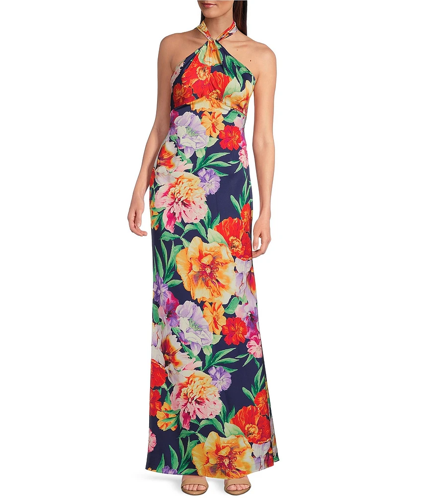 Vince Camuto Halter Neck Sleeveless Maxi Dress