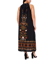 Vince Camuto Plus Size Halter Sleeveless Maxi Tie Back Dress