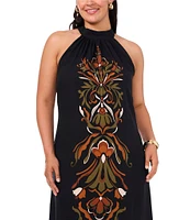 Vince Camuto Plus Size Halter Sleeveless Maxi Tie Back Dress