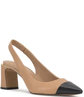 Vince Camuto Hamden Leather Cap Toe Slingback Pumps