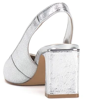 Vince Camuto Hamden Crinkle Metallic Leather Slingback Pumps