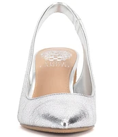 Vince Camuto Hamden Crinkle Metallic Leather Slingback Pumps