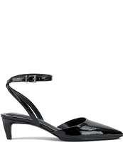 Vince Camuto Irva Leather Ankle Strap Kitten Heel Pumps