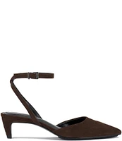 Vince Camuto Irva Suede Ankle Strap Kitten Heel Pumps