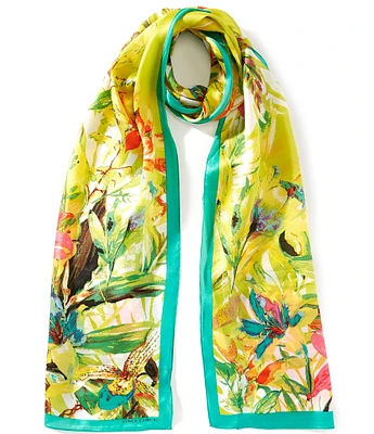 Vince Camuto Jungle Bloom Silk Oblong Scarf