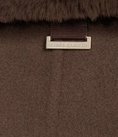 Vince Camuto Kara Faux Fur Collared Double Breasted Walker Coat