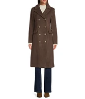 Vince Camuto Kara Faux Fur Collared Double Breasted Walker Coat