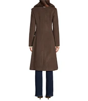 Vince Camuto Kara Faux Fur Collared Double Breasted Walker Coat