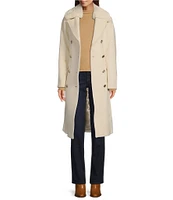 Vince Camuto Kara Faux Fur Collared Double Breasted Walker Coat