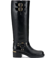 Vince Camuto Kaydin Leather Tall Moto Boots