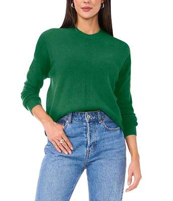 Vince Camuto Knit Crew Neck Drop Shoulder Long Sleeve Oversized Pullover Sweater