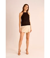 Vince Camuto Knit Halter Tie Neck Tassel Tank