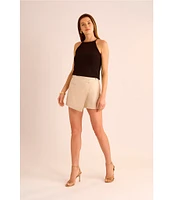 Vince Camuto Knit Halter Tie Neck Tassel Tank