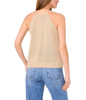 Vince Camuto Knit Halter Tie Neck Tassel Tank