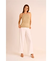 Vince Camuto Knit Halter Tie Neck Tassel Tank