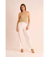 Vince Camuto Knit Halter Tie Neck Tassel Tank