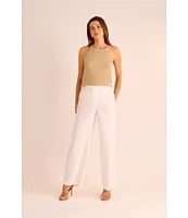Vince Camuto Knit Halter Tie Neck Tassel Tank