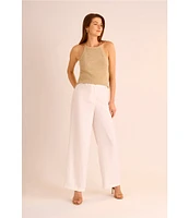 Vince Camuto Knit Halter Tie Neck Tassel Tank