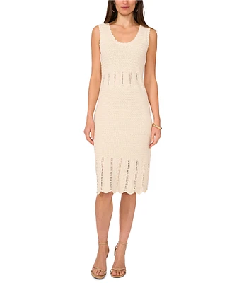 Vince Camuto Knit Scoop Neck Sleeveless Knee Length Sheath Dress