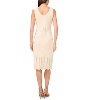 Vince Camuto Knit Scoop Neck Sleeveless Knee Length Sheath Dress