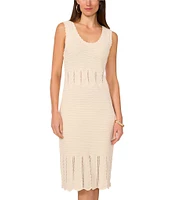 Vince Camuto Knit Scoop Neck Sleeveless Knee Length Sheath Dress
