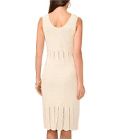 Vince Camuto Knit Scoop Neck Sleeveless Knee Length Sheath Dress