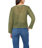 Vince Camuto Knit V-Neck Long Sleeve Tie Front Sweater