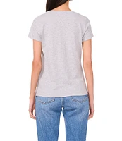 Vince Camuto Knit V Neck Short Sleeve Front Pocket Tee