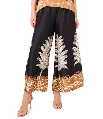 Vince Camuto Leaf Print Wide Leg Ankle Coordinating Pants