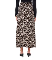 Vince Camuto Leopard Knit High Rise A-Line Maxi Skirt