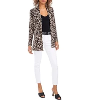 Vince Camuto Leopard Print Long Sleeve Tunic Knit Statement Cardigan