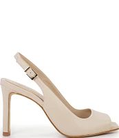 Vince Camuto Lidiya Leather Square Peep Toe Slingback Pumps