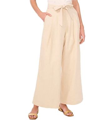 Vince Camuto Linen Wide Leg Tie Waist Pants