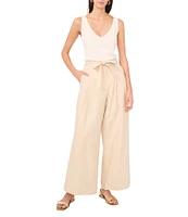 Vince Camuto Linen Wide Leg Tie Waist Pants