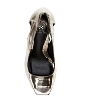 Vince Camuto Lizanie Metallic Leather Peep Toe Dress Pumps