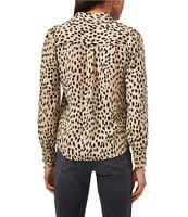 Vince Camuto Long Sleeve Leopard Print Button Front Blouse