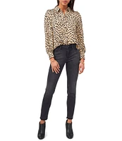 Vince Camuto Long Sleeve Leopard Print Button Front Blouse