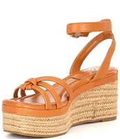 Vince Camuto Loressa Knotted Leather Espadrille Wedge Sandals