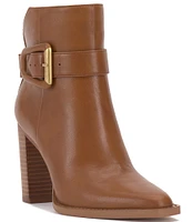 Vince Camuto Lorree Leather Buckled Strap Heeled Booties