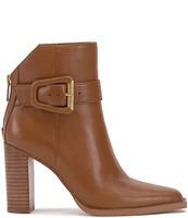 Vince Camuto Lorree Leather Buckled Strap Heeled Booties