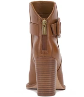 Vince Camuto Lorree Leather Buckled Strap Heeled Booties