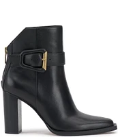 Vince Camuto Lorree Leather Buckled Strap Heeled Booties