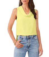 Vince Camuto Luxe Crepe de Chine Sleeveless Cowl Neck Tank Top