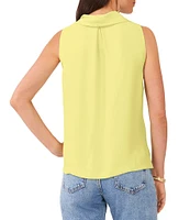 Vince Camuto Luxe Crepe de Chine Sleeveless Cowl Neck Tank Top