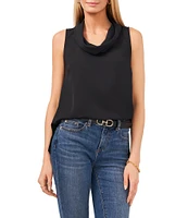 Vince Camuto Luxe Crepe de Chine Sleeveless Cowl Neck Tank Top